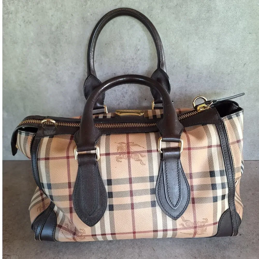 Burberry Haymarket Check Gladstone Bag crossbody satchel novacheck plaid cream